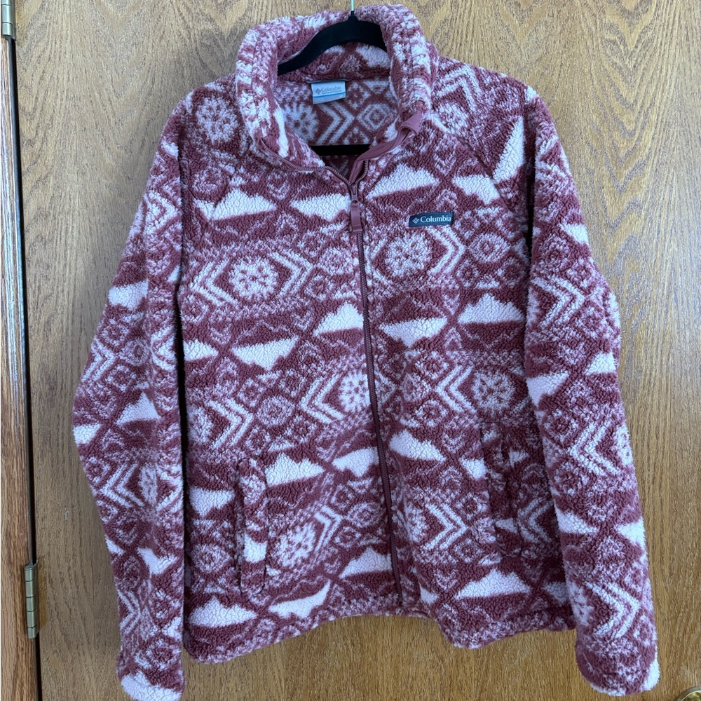 Columbia Women’s ' Geometric Fleece Jacket -  Mauve / Pink